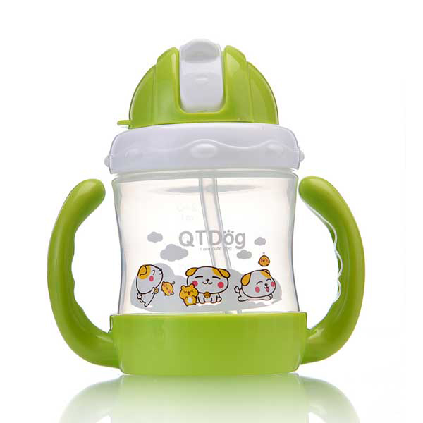 邦貝小象卡通學飲杯-綠色小狗