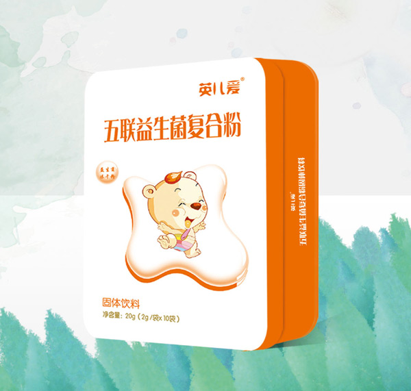 英兒愛五聯(lián)益生菌復合粉鐵盒