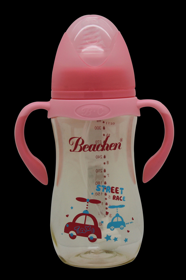 貝臣330ml 寬口PPSU帶手柄自動吸奶瓶