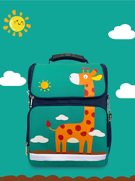 得力熊動物之森輕量定型書包綠色