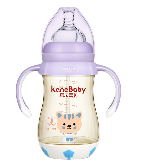 康尼寶貝時(shí)尚條紋貓小子PPSU奶瓶-紫色
