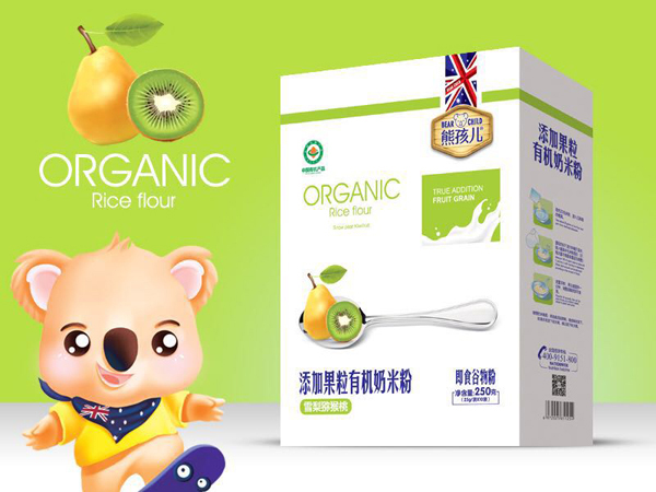 熊孩兒添加果粒有機奶米粉-雪梨獼猴桃 盒裝
