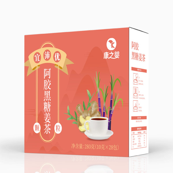 康之?huà)胍伺鎯?yōu)阿膠黑糖姜茶顆粒側(cè)面