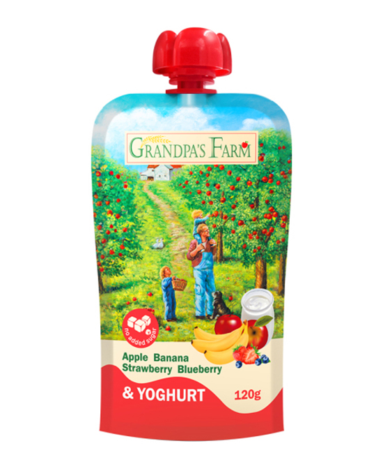 爺爺?shù)霓r(nóng)場(chǎng)風(fēng)味發(fā)酵乳蘋果香蕉草莓藍(lán)莓泥
