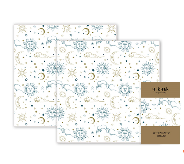 yikyak竹棉紗布大方巾(2件裝) 擁抱太陽的月亮.jpg
