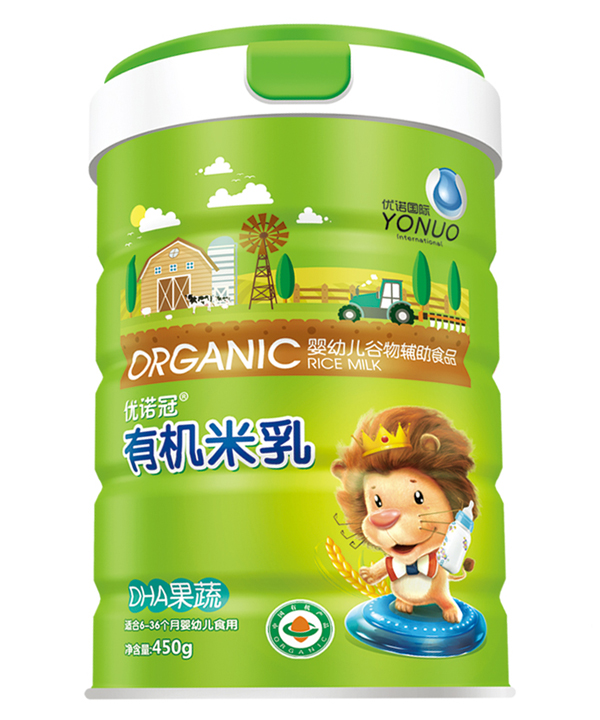 優(yōu)諾冠DHA果蔬有機(jī)米乳 聽(tīng)裝