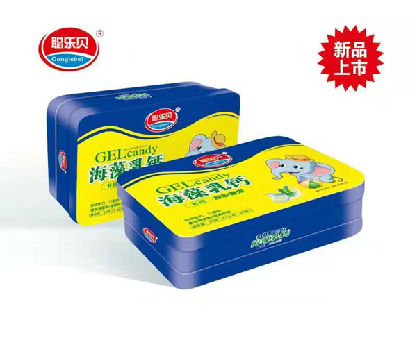聰樂(lè)貝山海藻乳鈣凝膠糖果 鐵盒裝