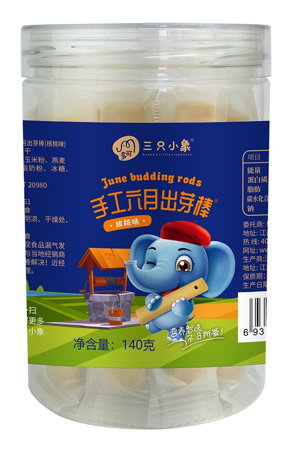 多可三只小象手工六月出芽棒 核桃味