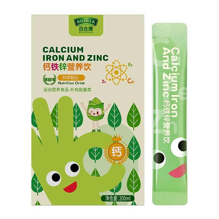 百合康綠冠軍鈣鐵鋅營養(yǎng)飲