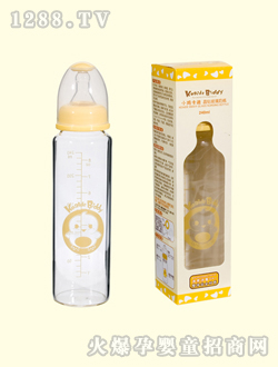 小雞卡迪直身晶鉆玻璃奶瓶