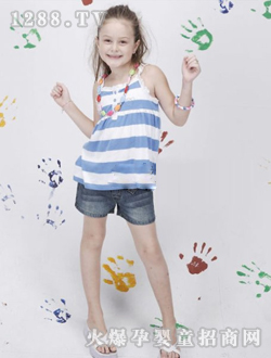 托尼艾米女童夏裝吊帶M中號(hào)