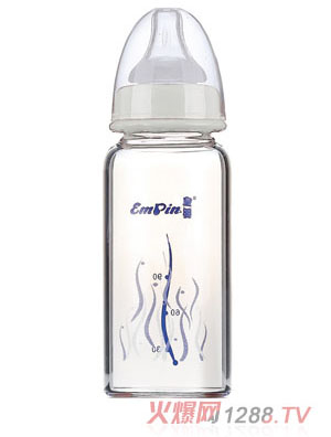 皇嬰標(biāo)口晶鉆玻璃大奶瓶180ml白色