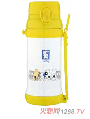 無雙寶貝保溫軟管壺650ML黃色