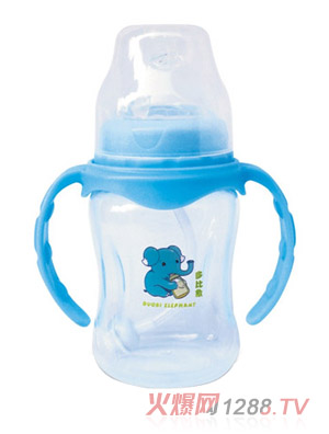 多比象帶手柄自動yinge奶瓶藍(lán)色