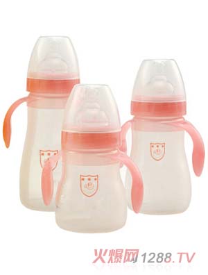 嘟嘟樂(lè)帶手柄全硅膠奶瓶