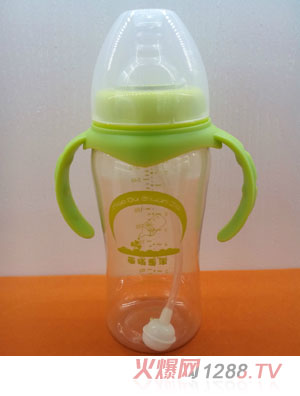 苗哺專家10安寬口弧形雙耳PPSU高級(jí)奶瓶