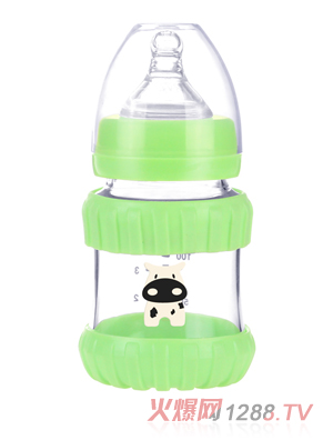 幼愛(ài)防摔感溫晶鉆玻璃寬口奶瓶150ml