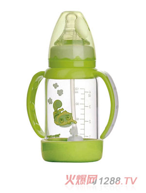 功夫寶貝晶鉆玻璃大奶瓶綠色
