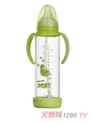 功夫寶貝晶鉆玻璃防摔大奶瓶