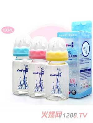 皇嬰標(biāo)口晶鉆玻璃小奶瓶120ML