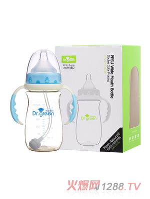格林博士PPSU寬口奶瓶300ML藍色