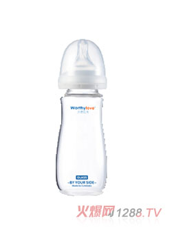 Worthylove沃德拉夫yingye晶鉆玻璃奶瓶無手柄