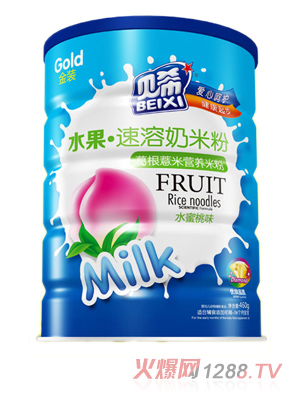 貝希水果速溶奶米粉鐵聽-水蜜桃葛根