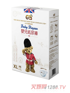 大不列顛泰迪熊大環(huán)腰紙尿褲（盒裝XL碼）