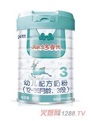 澳優(yōu)能立多睿優(yōu)youe配方奶粉（12-36月齡，3段）