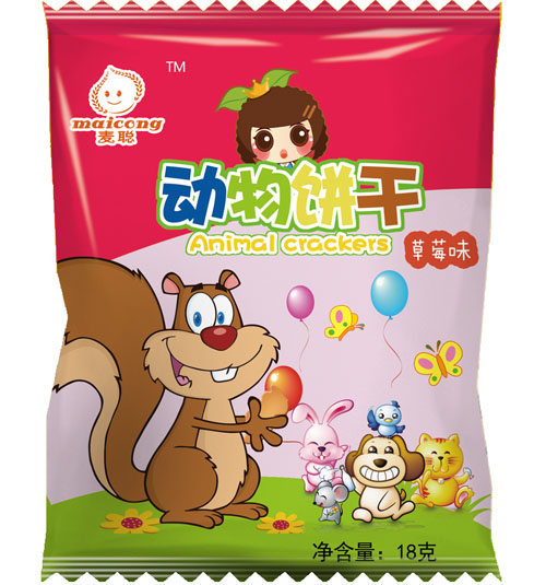 麥聰動(dòng)物餅干草莓味