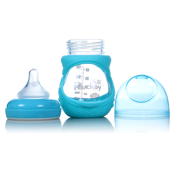樂起Rluckey防摔玻璃奶瓶藍(lán)色