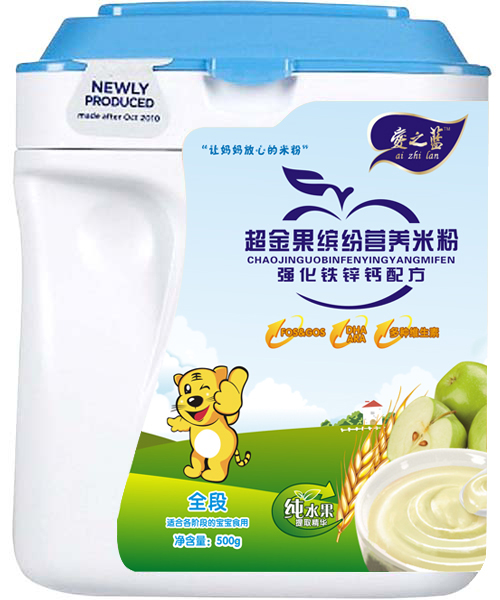 愛之藍強化鐵鋅鈣配方超金果繽紛營養(yǎng)米粉全段